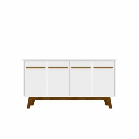 DESIGNED TO FURNISH Yonkers Sideboard with Solid Wood Legs & 2 Cabinets in White 33.07 x 62.99 x 14.96 in. DE2454901